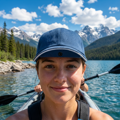 Woman kayaking - being in the moment