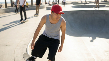 Man skateboarding - being in the moment